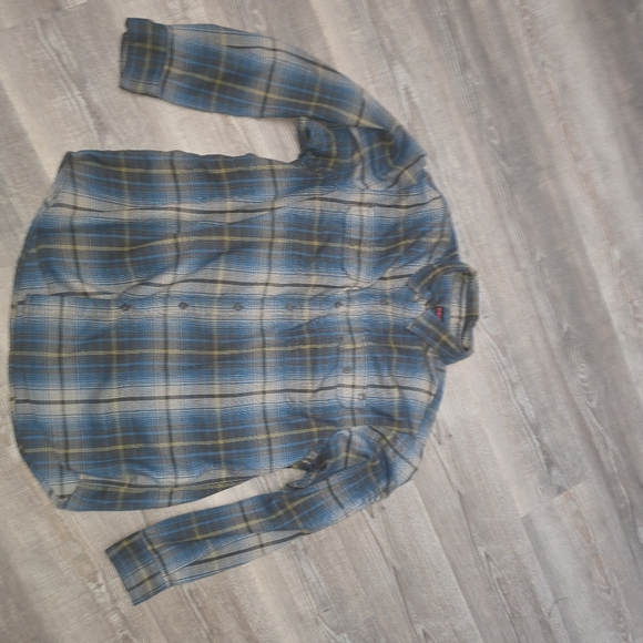 Wolverine Blue and Yellow Plaid Casual Button Down Shirt - Picture 1 of 4